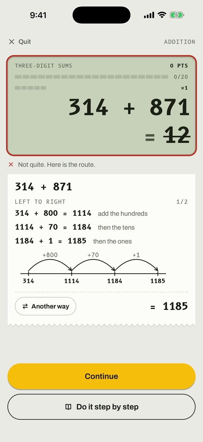 Practice: a sum that went wrong, and the way through it.